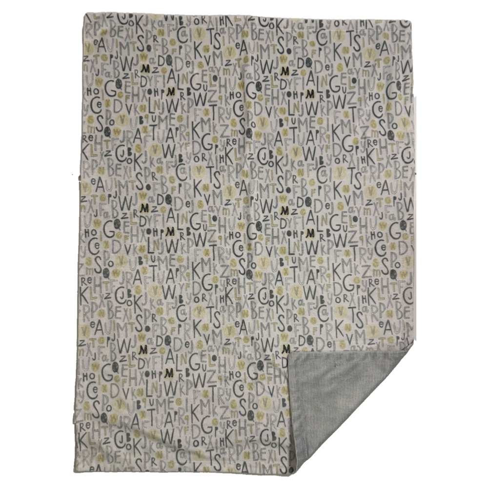 SL Home Fashion Gray Yellow ABC Alphabet Baby Blanket Lovey Security Kids